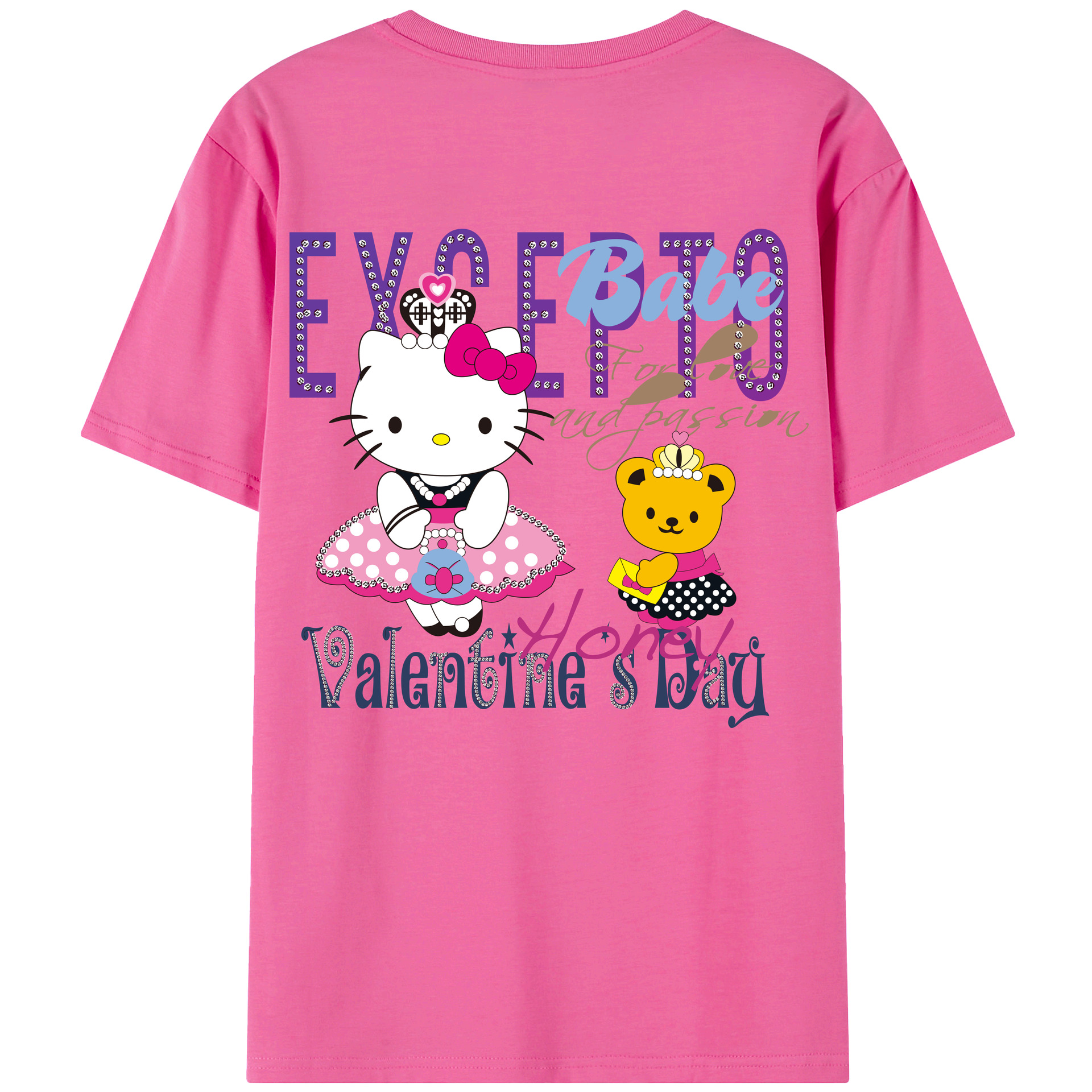 （画像用） Hello Kitty ハローキティ レディース半袖Tシャツ(バックプリント)